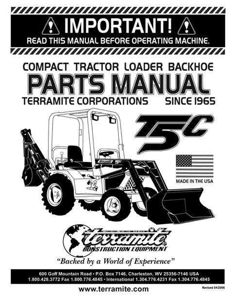 5" pins with bushings and 3" cylinders for heavy-duty work. . Terramite t5c parts manual